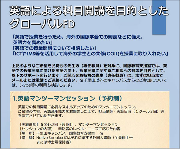 日本でグローバル ファカルティ ディベロップメントのニーズに応える 論文 レポート